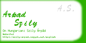 arpad szily business card